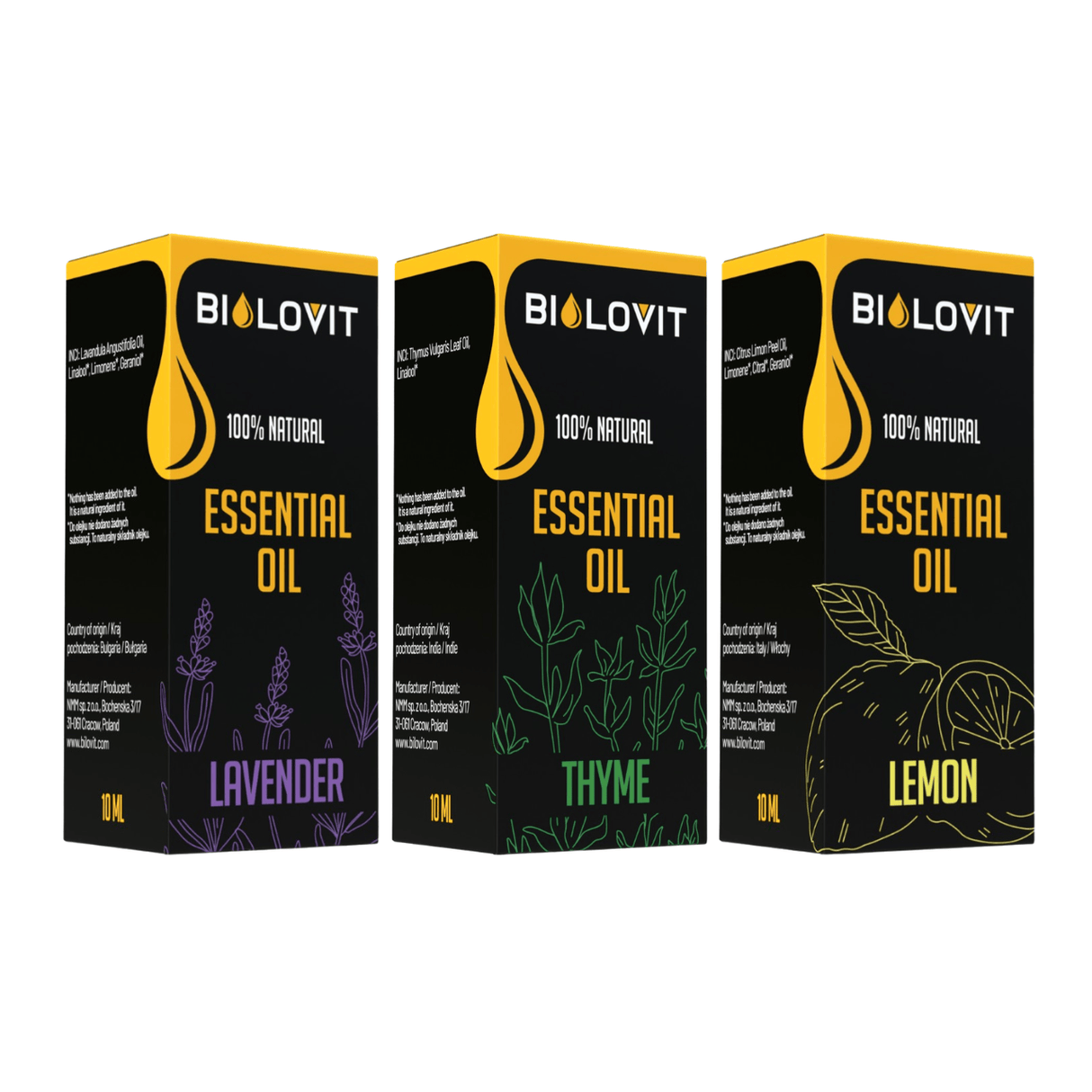 Bilovit Essential Oil Set, Odour Neutralisers - 3 Pieces