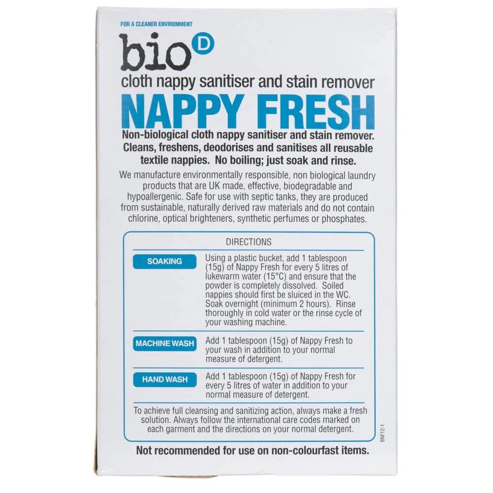 Bio-D Nappy Fresh Antibacterial Powder Additive for Nappy Washing - 500 g