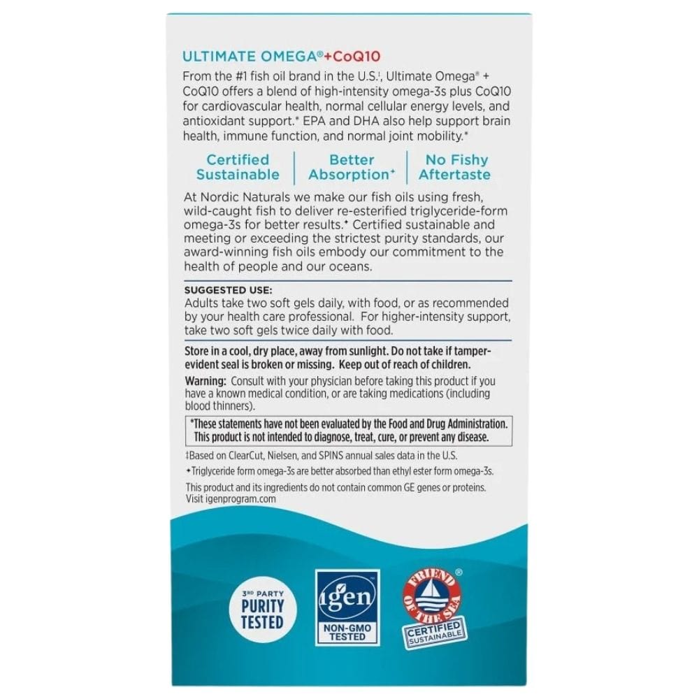 Nordic Naturals Ultimate Omega + CoQ10, Lemon - 60 Capsules