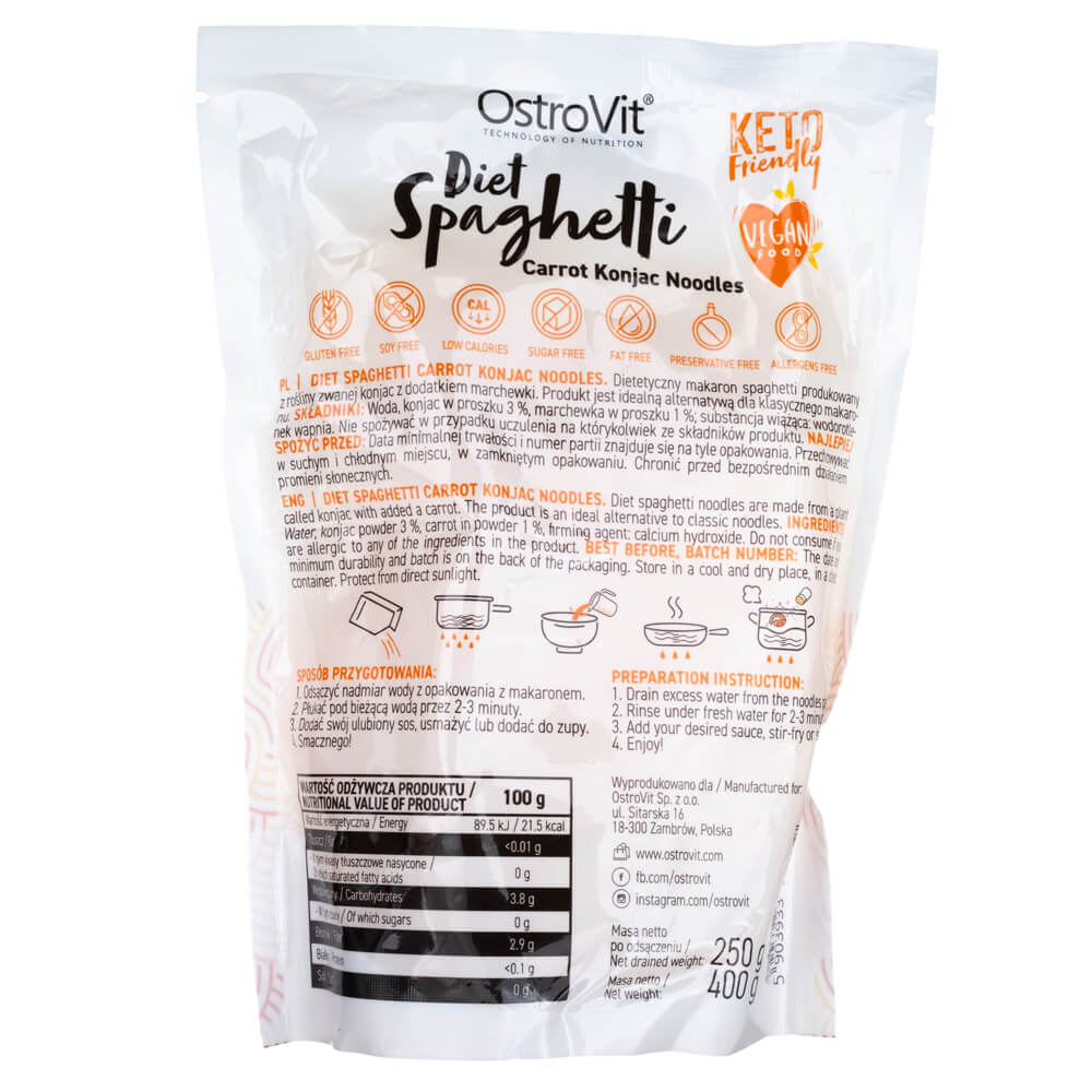 OstroVit Diet Spaghetti Carrot Konjac Noodles - 400 g