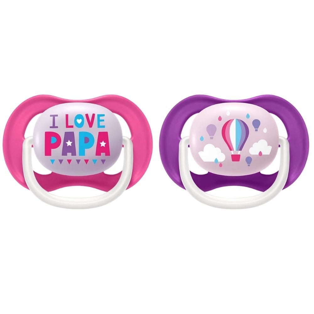 Philips Avent Ultra Air Pacifier, 6-18 Months, Girl - 2 Pieces