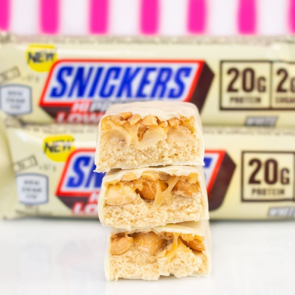 Snickers White Hi-Protein Low Sugar, Caramel & Peanut Butter - 57 g