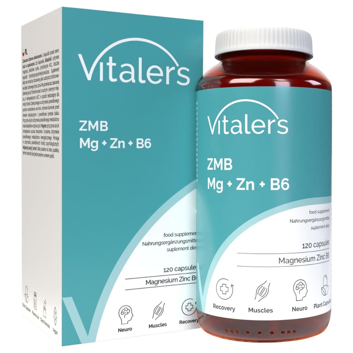 Vitaler's ZMB Mg + Zn+ B6 - 120 Capsules