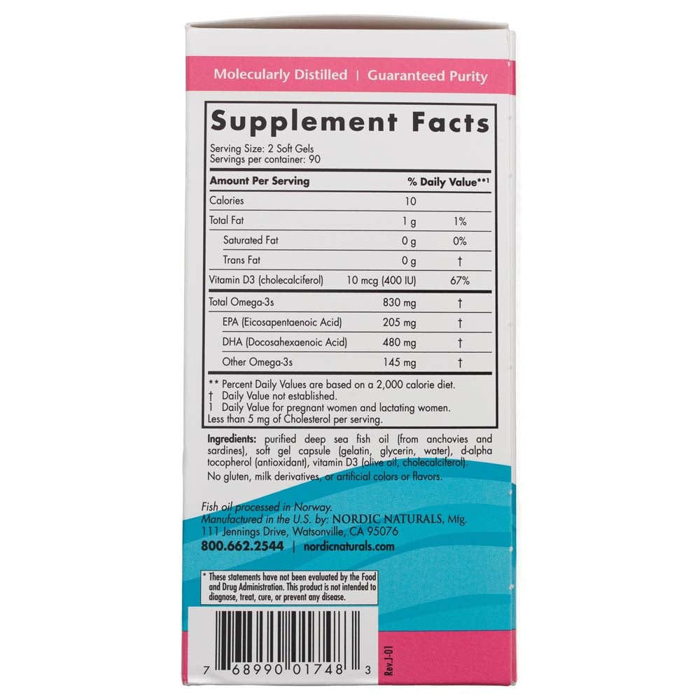 Nordic Naturals Prenatal DHA Unflavored Formula  - 180 Softgel