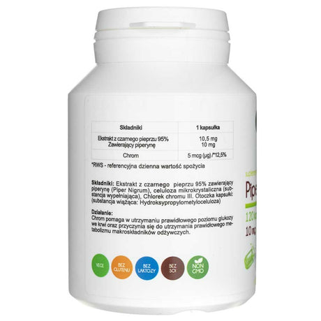 Aliness Piperīns 95% 10 mg - 120 augu kapsulas