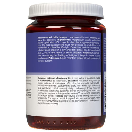 Vitaler's Magnijs 100 mg + Kālijs 150 mg + Vitamīns B6 6 mg - 60 kapsulas
