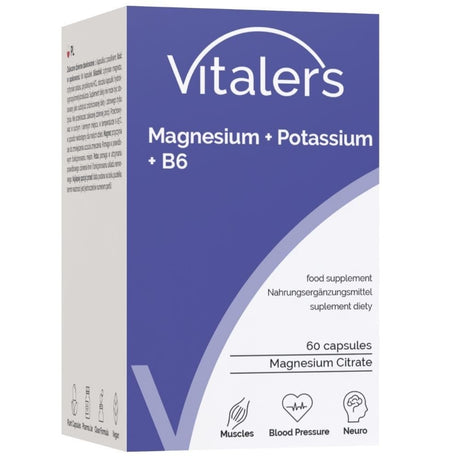 Vitaler's Magnijs 100 mg + Kālijs 150 mg + Vitamīns B6 6 mg - 60 kapsulas