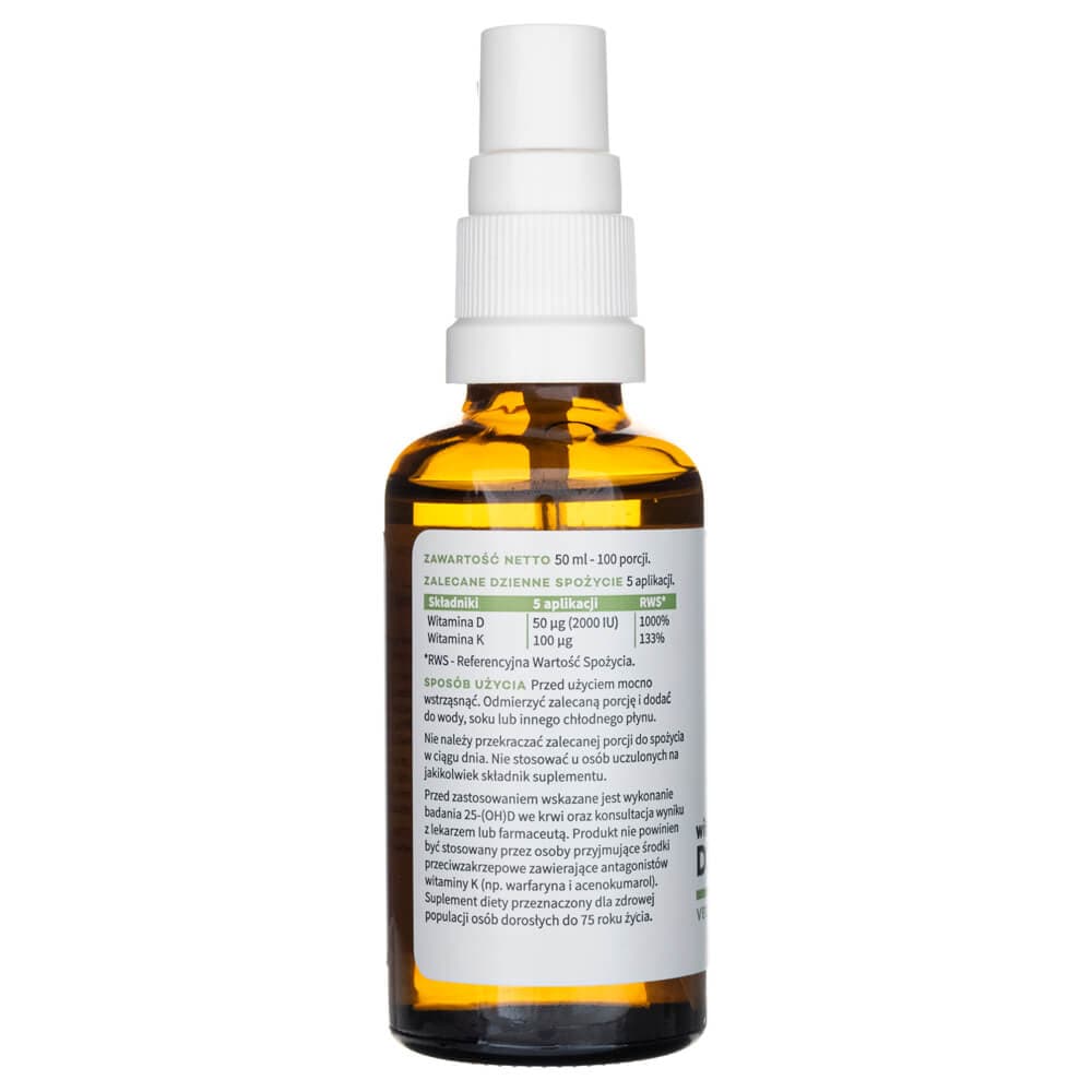 Aura Herbals Vitamin D3 2000 IU + K2 Vegan, Drops - 50 ml