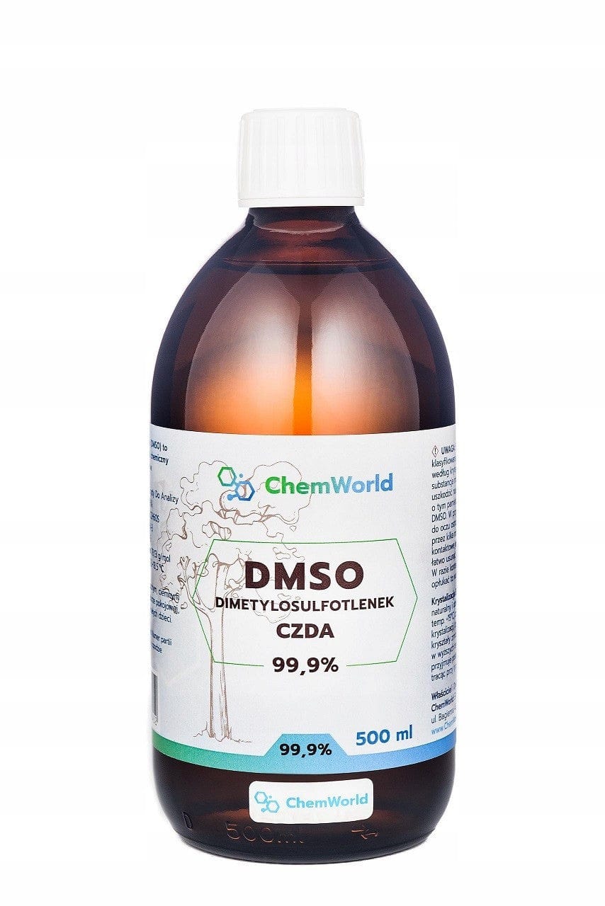 DMSO 99,9% CZDA 500ml – Qualité Chimique, Marque ChemWorld, Usage Professionnel Ou Soin
