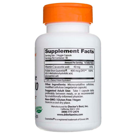 Doctor's Best Fully Active Folate 400 with Quatrefolic - 90 Veg Capsules