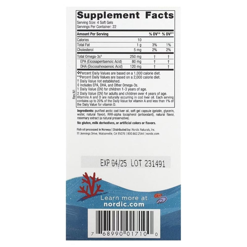 Nordic Naturals Children's DHA 250 mg, Strawberry - 90 Mini Softgels