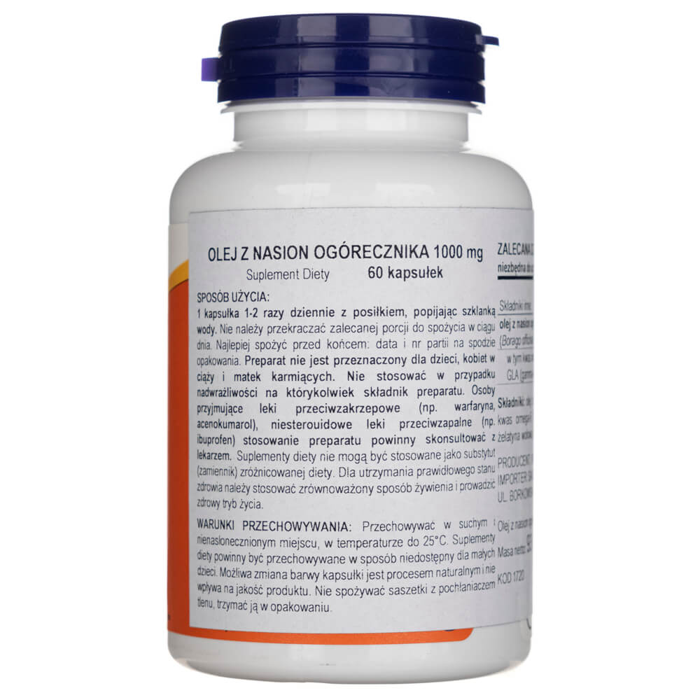 Now Foods Borage eļļa 1000mg - 60 mīkstās tabletes