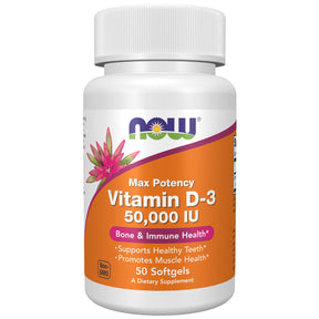 Now Foods Vitamin D3 50000 IU - 50 Softgels