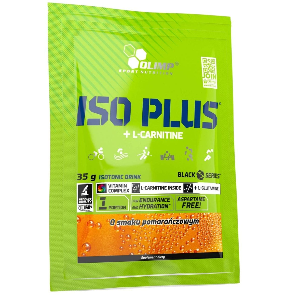 Olimp Iso Plus Isotonic with L- Carnitine Powder, Orange - 35 g