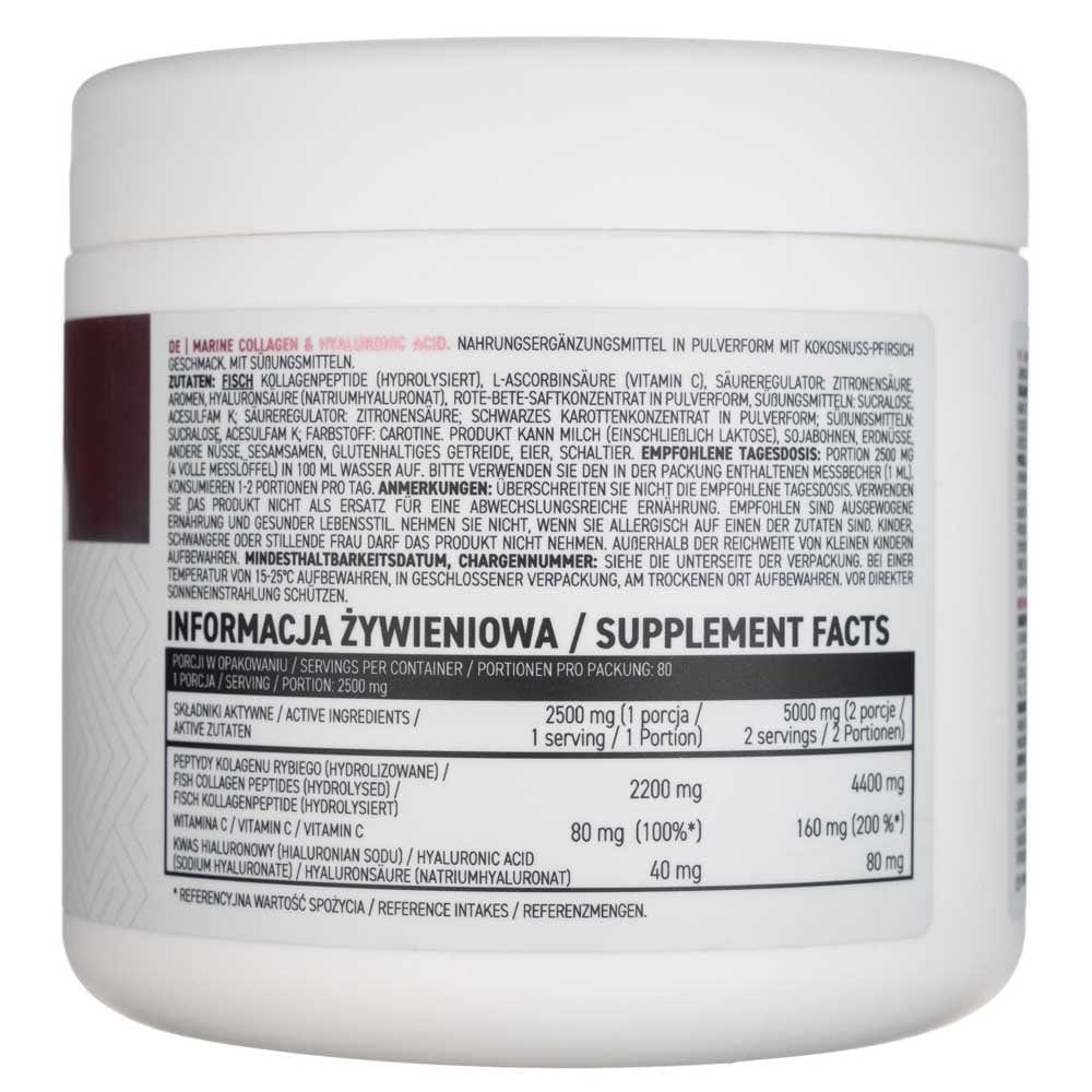 Ostrovit Collagen + Hyaluronic Acid + Vitamin C, Coconut and Peach - 200 g