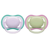 Philips Avent Ultra Air Pacifier, 0-6 Months, Girl - 2 Pieces