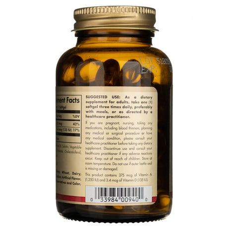 Solgar Cod Liver Oil (Vitamin A & D) - 100 Softgels