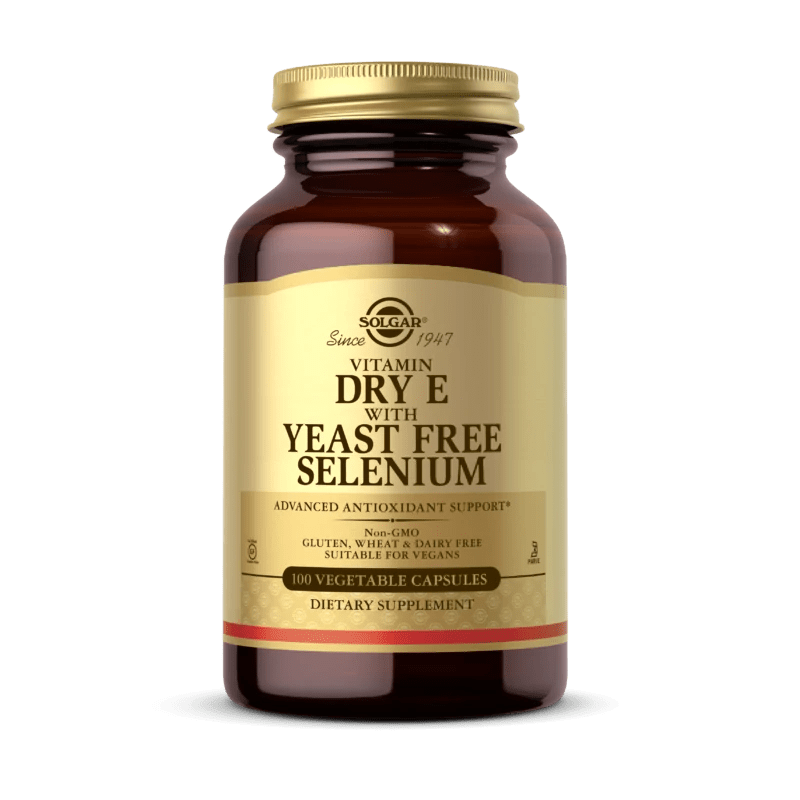 Solgar Vitamin Dry E with Yeast Free Selenium - 100 Capsules