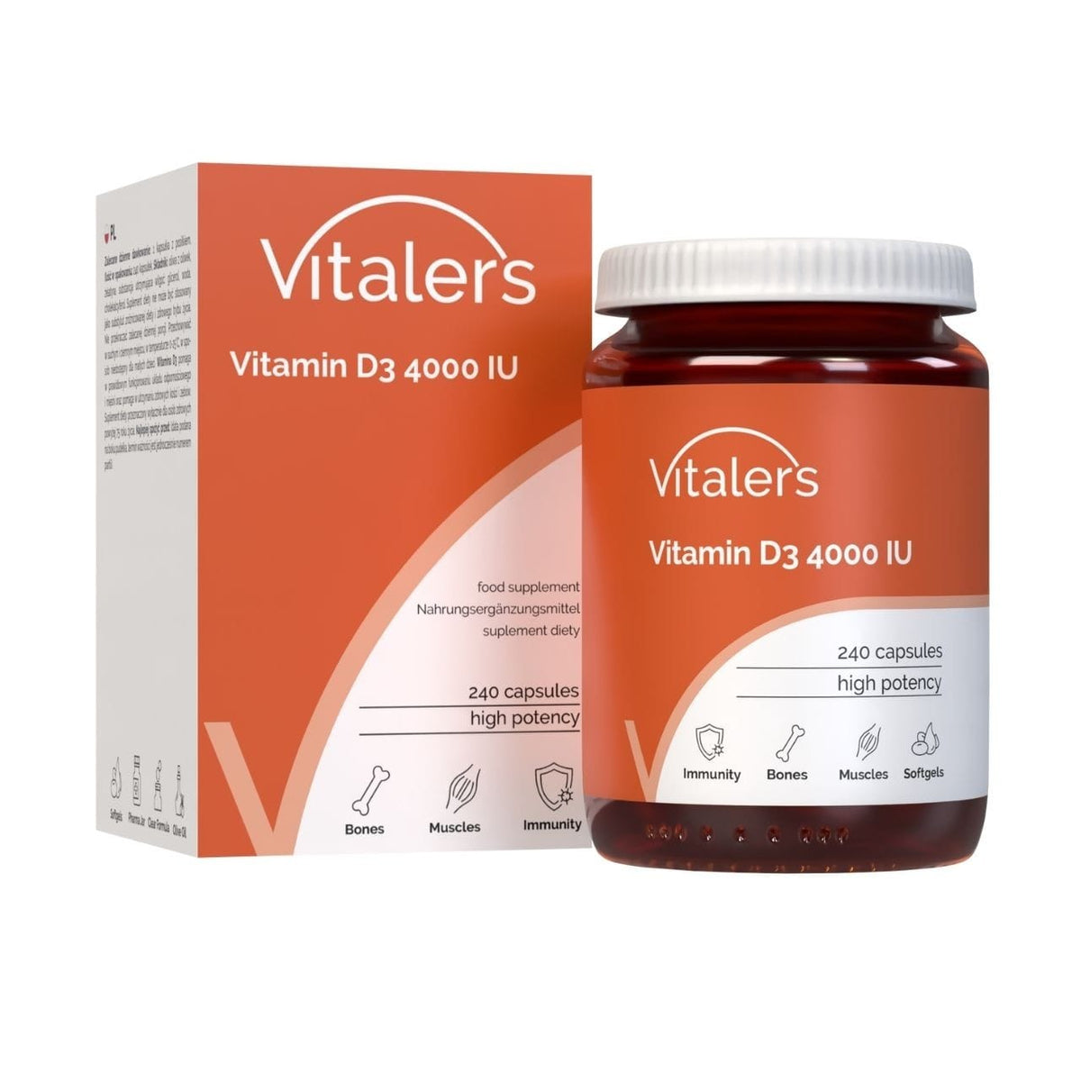 Vitaler's Vitamin D3 4000 IU - 240 Capsules
