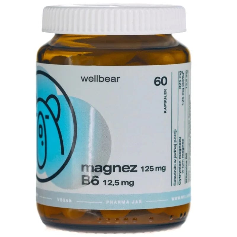 Wellbear Magnesium 125 mg + Vitamin B6 - 60 Capsules