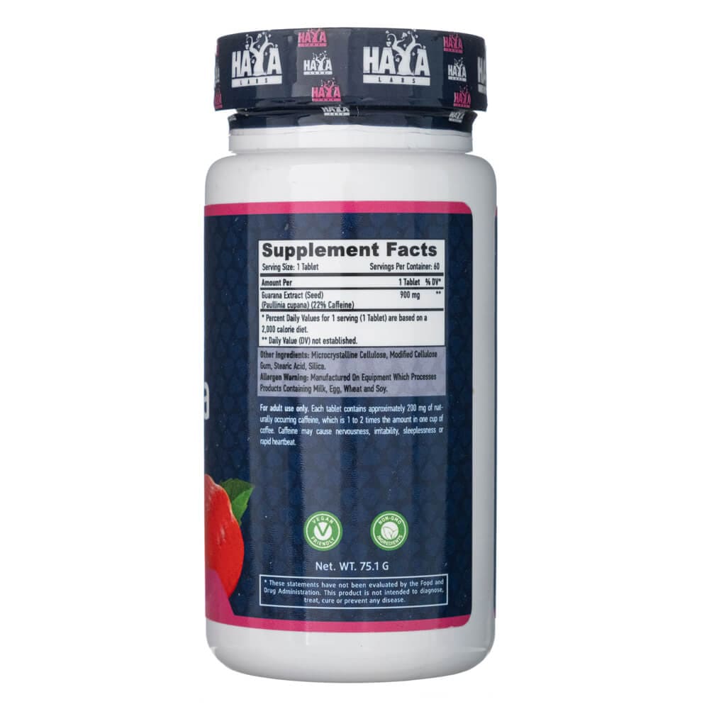 Haya Labs Guarana 900 mg - 60 Tablets